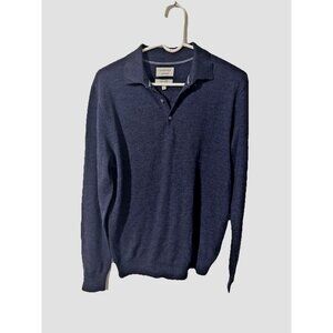 Chester Barrie Merino Wool Golf Navy Sweater Size Medium